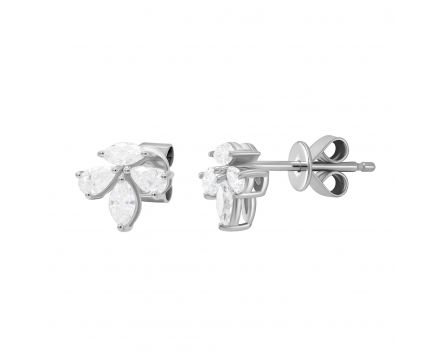 Earrings with diamonds in white gold 1С809-0336