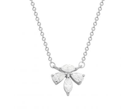 Necklace with diamonds in white gold 1L809-0110