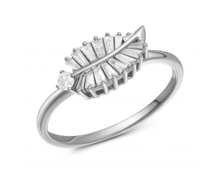 Ring with diamonds in white gold 1К809-0329