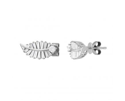 Earrings with diamonds in white gold1С809-0337