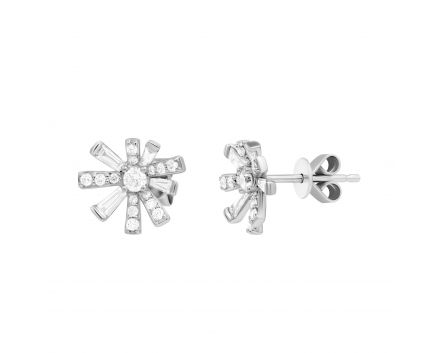 Earrings with diamonds in white gold 1С809-0341