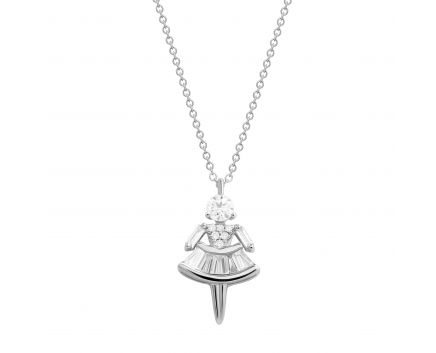 Necklace with diamonds in white gold 1-206 778