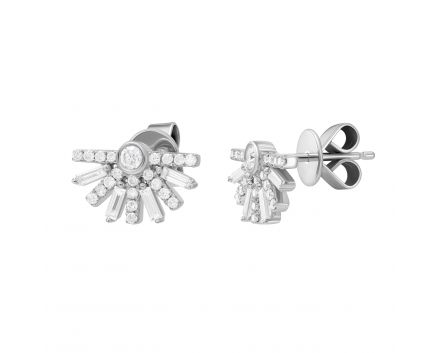 Earrings with diamonds in white gold 1С809-0343