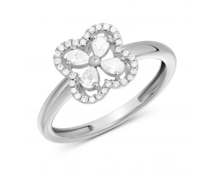 Ring with diamonds in white gold 1К809-0333