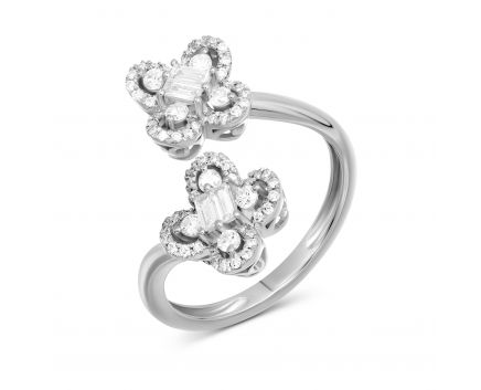 Ring with diamonds in white gold 1К809-0336