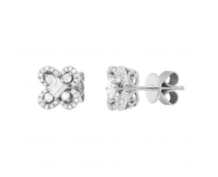 Earrings with diamonds in white gold 1С809-0349