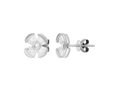 Earrings with diamonds in white gold 1С809-0351