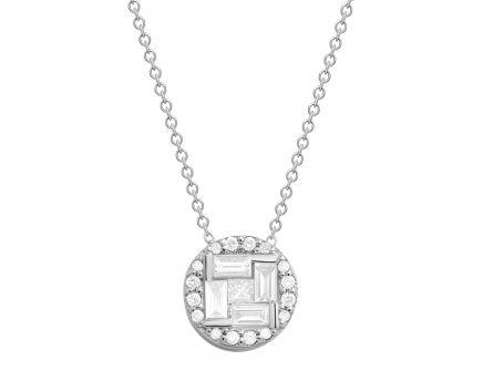 Necklace with diamonds in white gold 1L809-0127