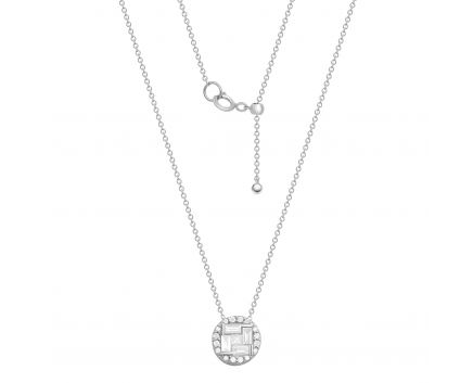 Necklace with diamonds in white gold 1L809-0127