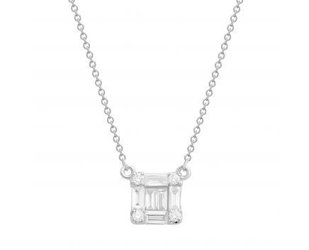 Necklace with diamonds in white gold 1L809-0128