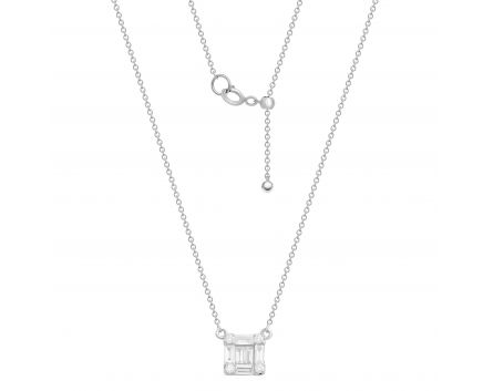 Necklace with diamonds in white gold 1L809-0128