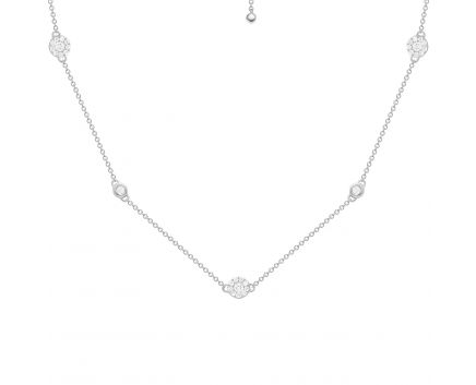 Necklace with diamonds in white gold 1L809-0130