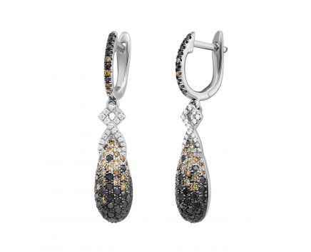 Earrings with diamonds in white gold 1-207 179