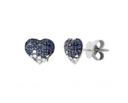 Earrings with diamonds and sapphires in white gold 1-207 245