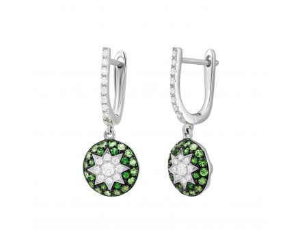 Earrings with diamonds and tsavorites 1С759-0363