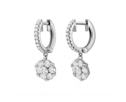 Earrings with diamonds in white gold 1С193-0230