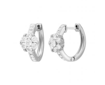 Earrings with diamats in white gold 1С193-0452