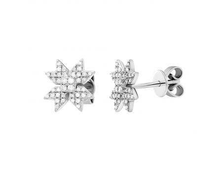 Earrings with diamonds in white gold 1С034-1454