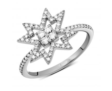 Ring with diamonds in white gold 1К034-1680