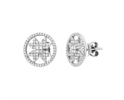 Earrings with diamonds in white gold 1С034-1459