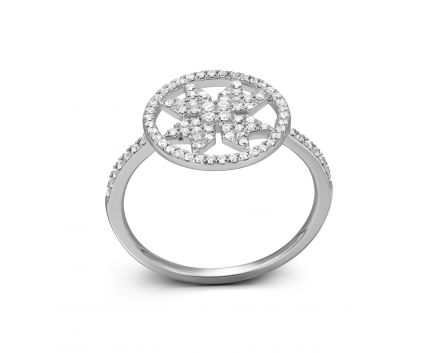 Ring with diamonds in white gold 1К034-1682