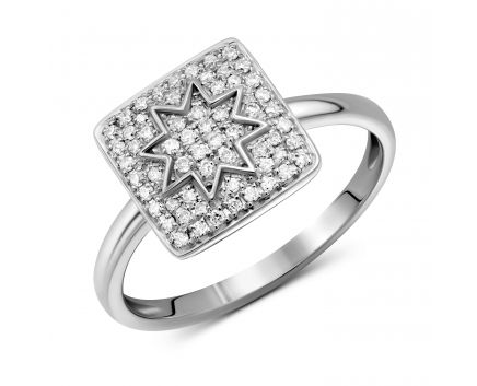 Ring with diamonds in white gold 1К034-1684