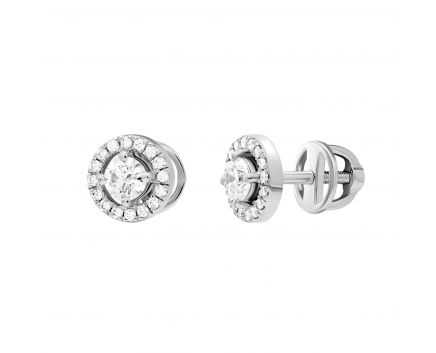 Earrings with diamonds in white gold 1С263-0019