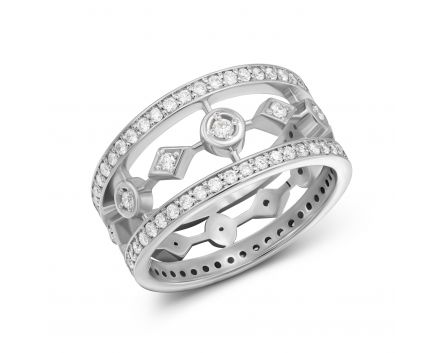 Ring with diamonds in white gold 1-207 953