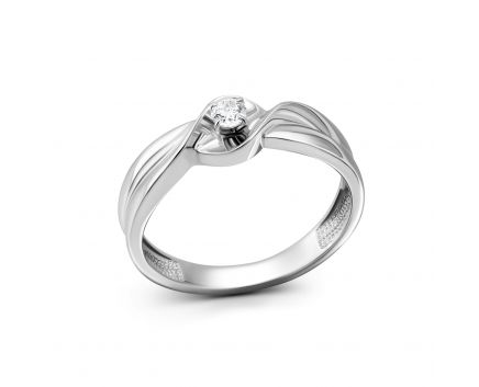 Ring with a diamond in white gold 1K894-0020