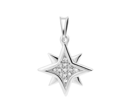 Pendant with diamonds in white gold 1P894-0043