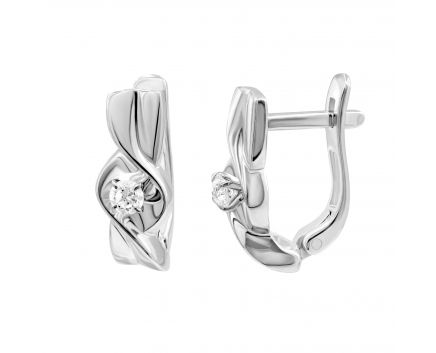 Earrings with diamonds in white gold 1С894-0034