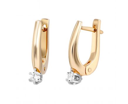 Diamond earrings in a combination of white and rose gold 1-208 513