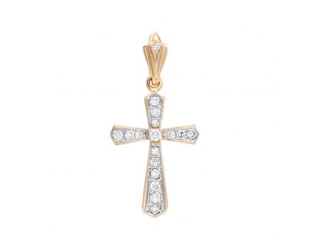 Cross with diamonds in rose gold 1-242 867