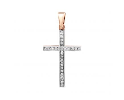 Cross with diamonds in rose gold 1P464DK-0018