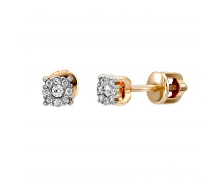 Earrings with diamonds in rose gold 1-208 569