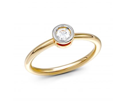 Ring with a diamond in rose gold 1-208 577