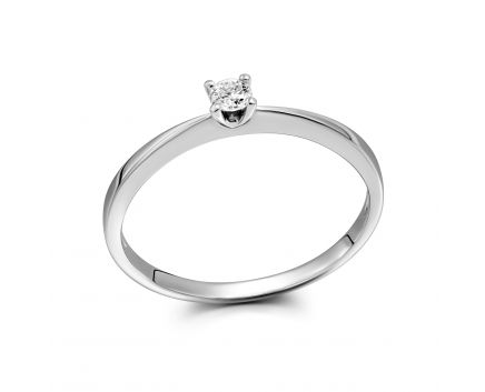Кольцо с бриллиантом в белом золоте 1К034ДК-1635.