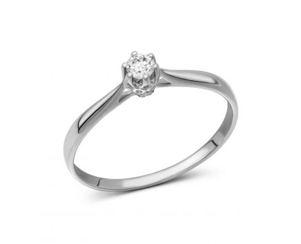Ring with diamond in white gold 1К034-1637