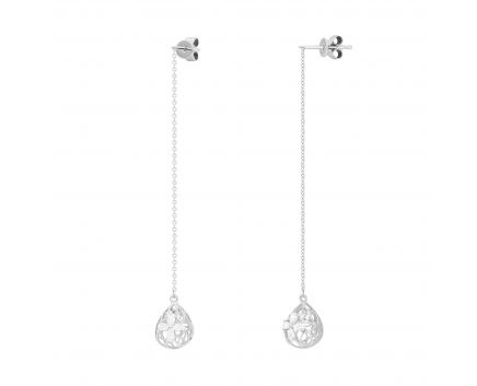 Earrings with diamonds in white gold 1С809-0350