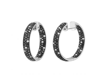 Earrings with diamonds in white gold 1C956-0129