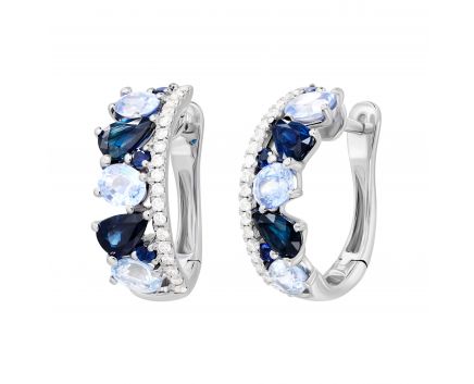 Earrings with diamonds and sapphires 1C956-0136