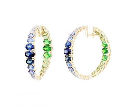 Earrings with diamonds and sapphires 1C956-0138