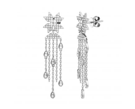Earrings with diamonds in white gold 1С034-1484