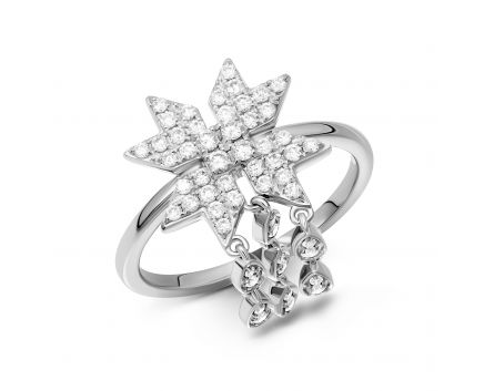 Ring with diamonds in white gold 1К034-1708