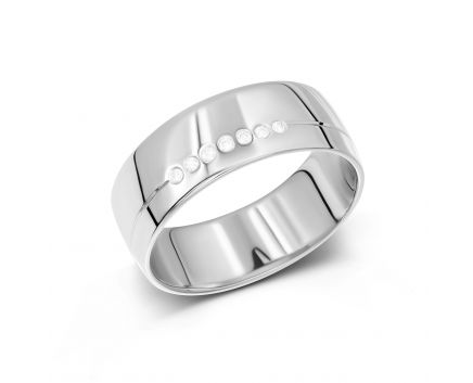 Ring with diamonds in white gold 1К955-0101