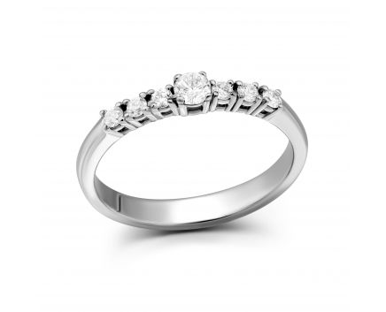 Кольцо с бриллиантами в белом золоте 1К464ДК-0083