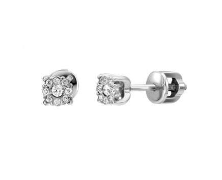 Earrings with diamonds in white gold 1C464-0015