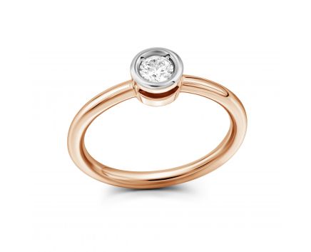 Ring with a diamond in rose gold 1K464DK-0087