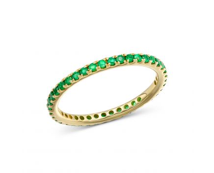Ring with emeralds in yellow gold 1-209 302