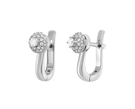 Earrings with diamonds in white gold 1-209 415